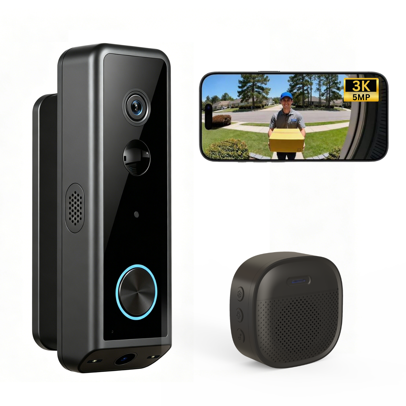Delitech Smart Wireless Video Doorbell (5MP)