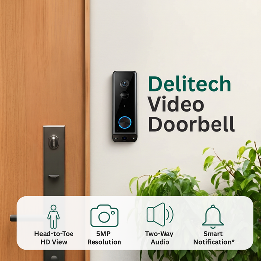Delitech Smart Wireless Video Doorbell (5MP)