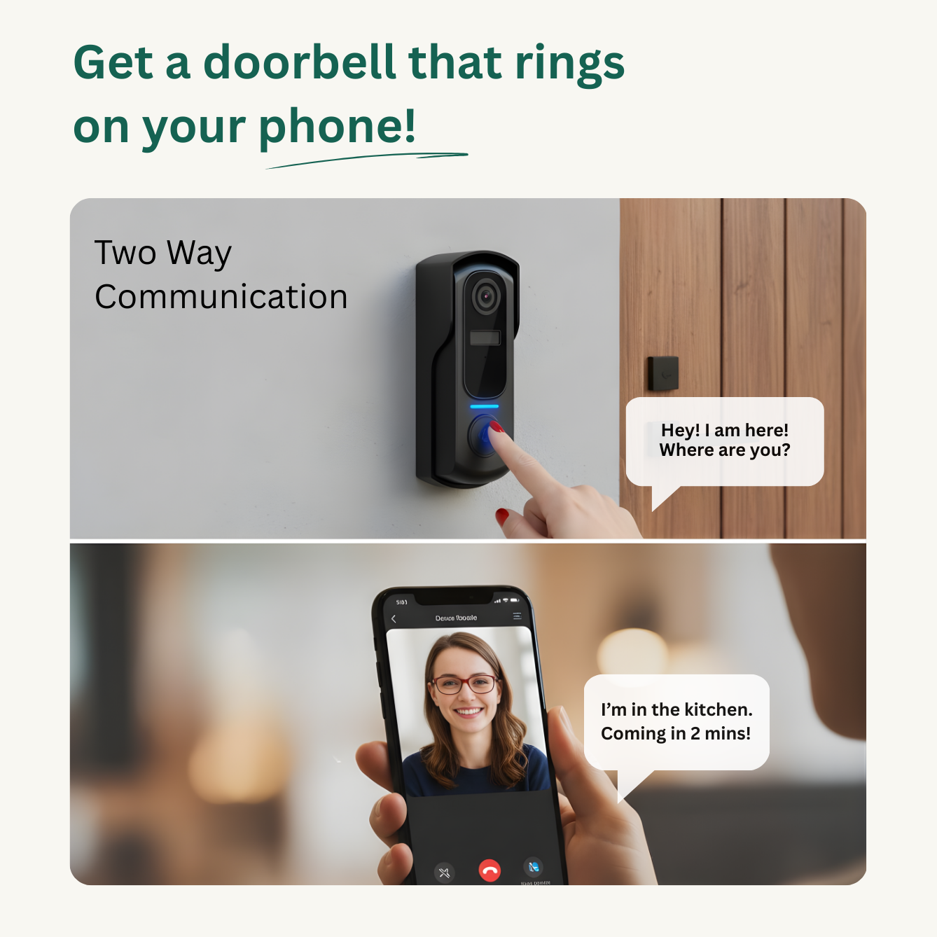 Delitech Smart Wireless Video Doorbell (2MP)