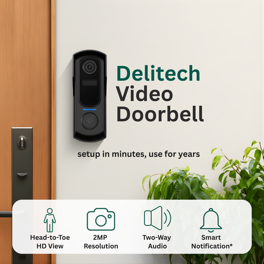 Delitech Smart Wireless Video Doorbell (2MP)