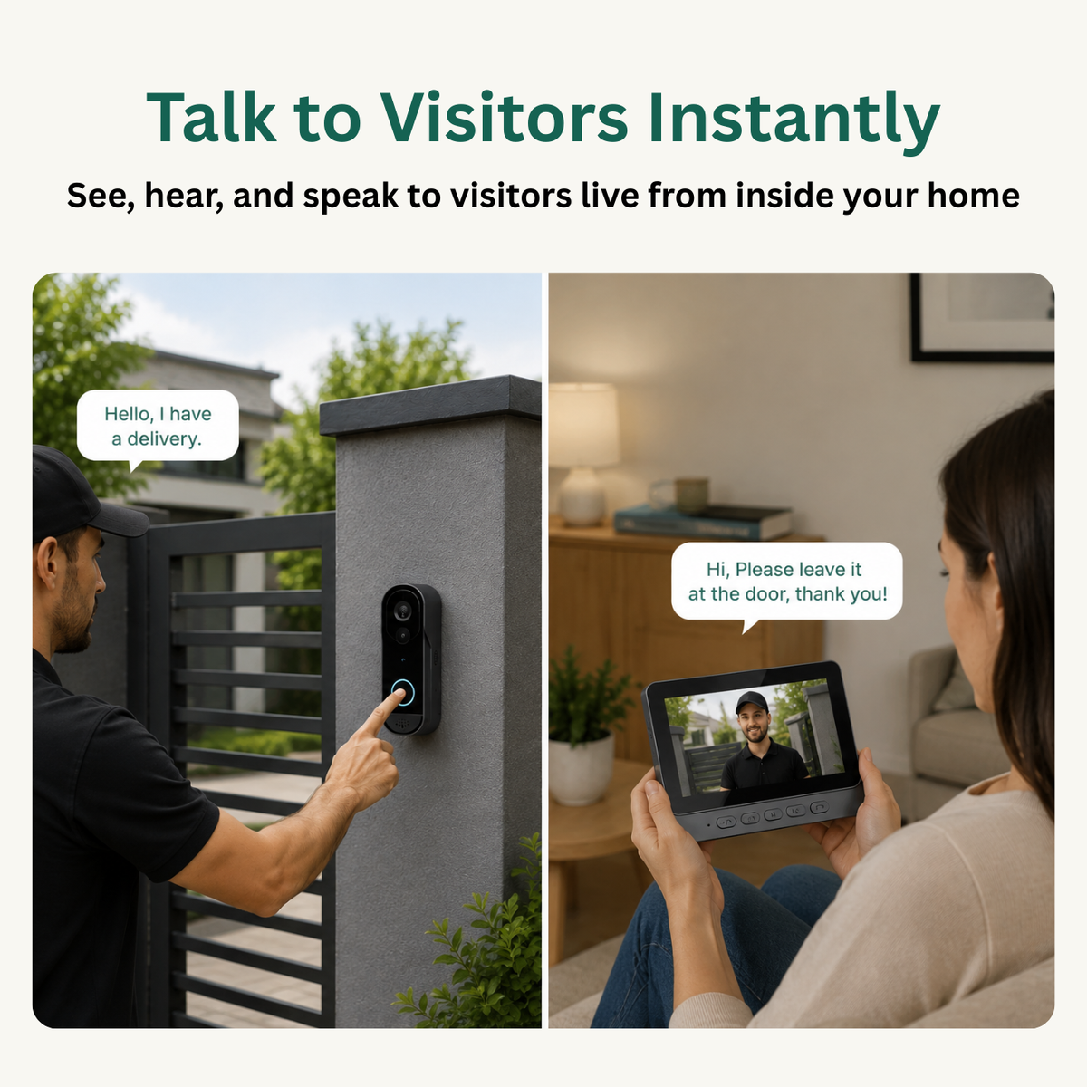 Delitech video doorbell two way audio intercom