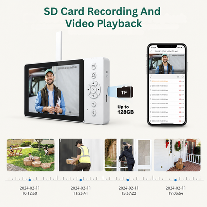Delitech video doorbell with SD card recording and video playback