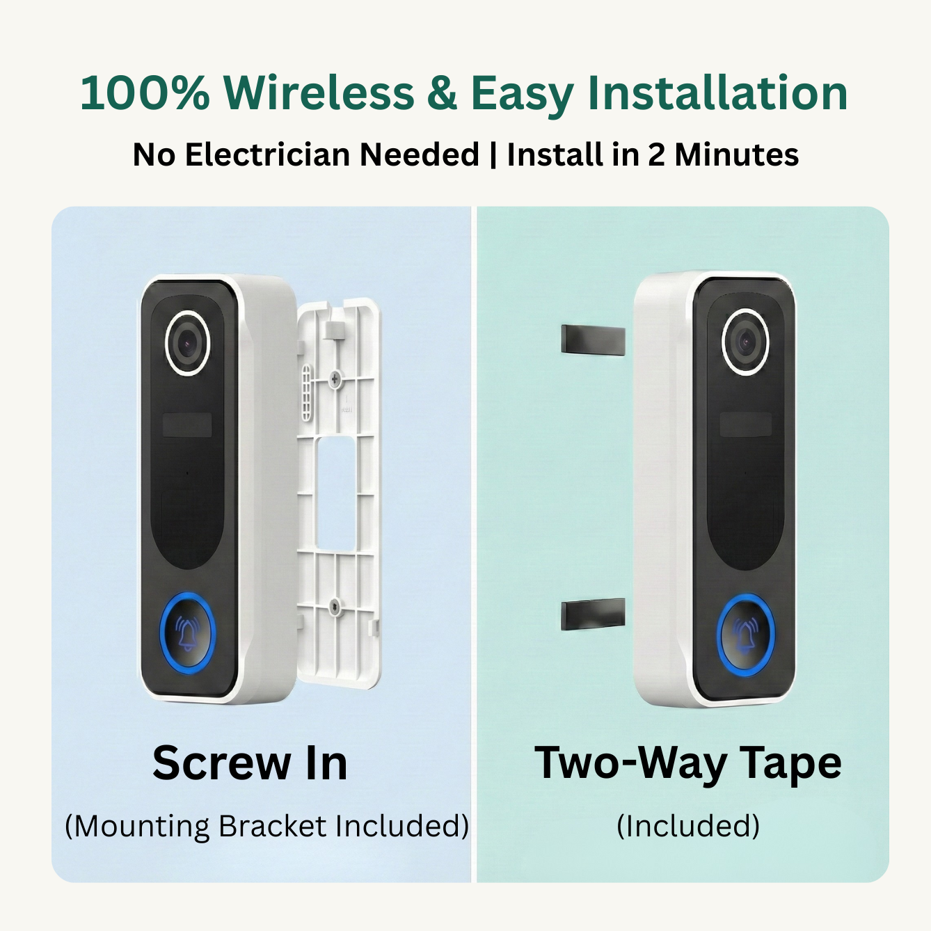 Delitech Smart Wireless Video Doorbell (3MP)