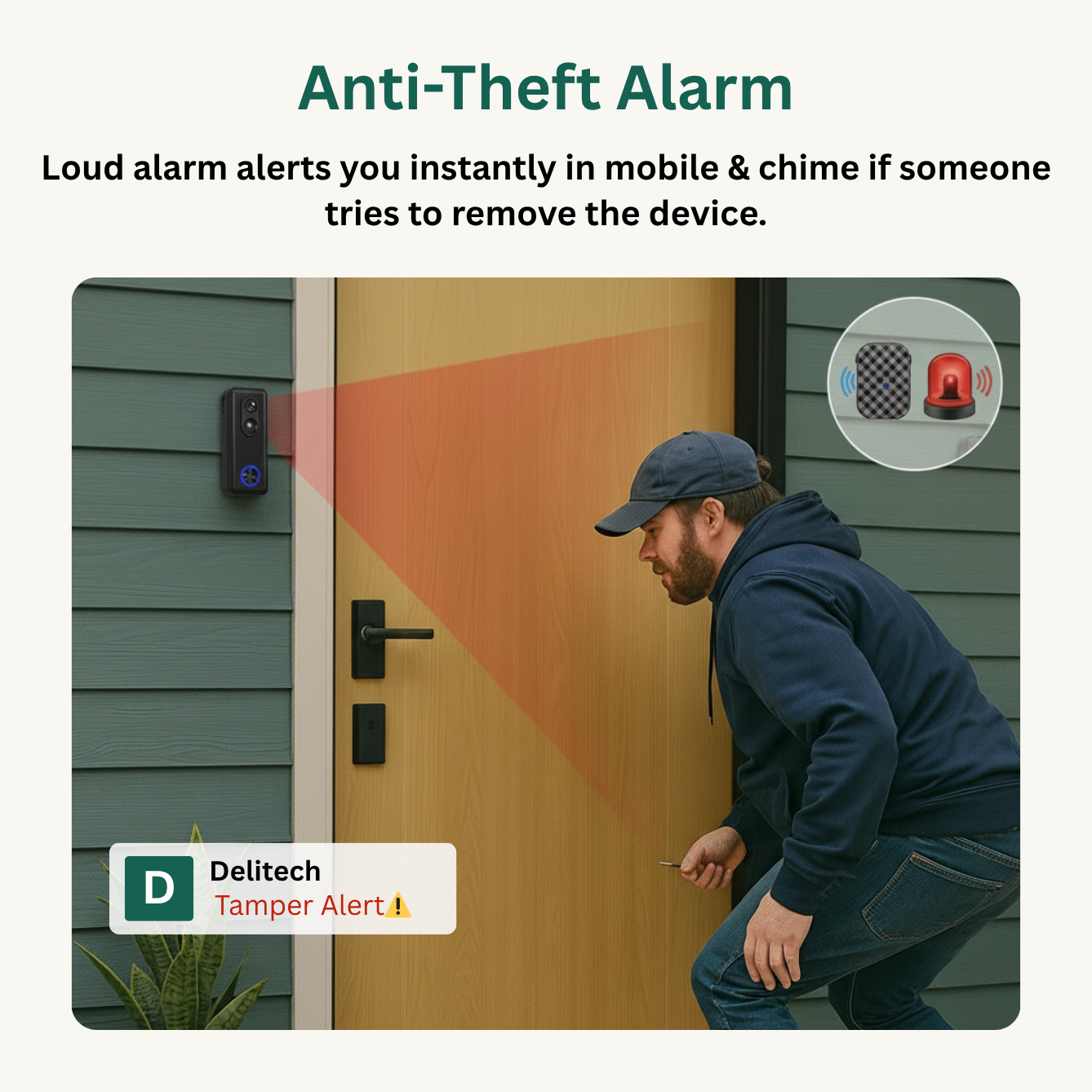 Delitech Smart Wireless Video Doorbell Pro (5MP)