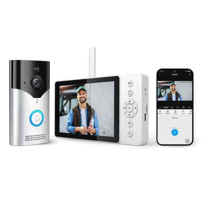 Delitech 3MP wireless video doorbell with HD indoor monitor and mobile app