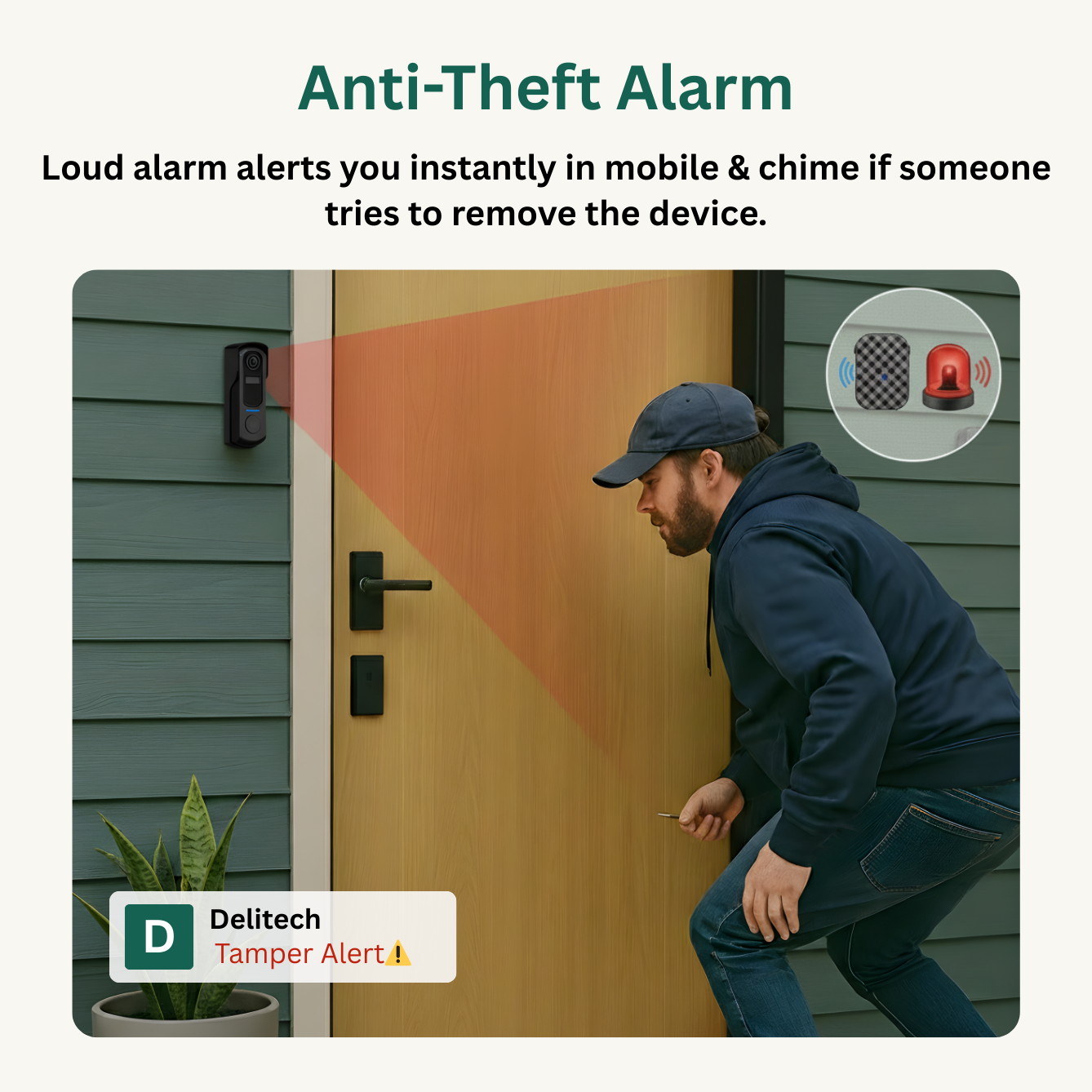 Delitech Smart Wireless Video Doorbell (2MP)