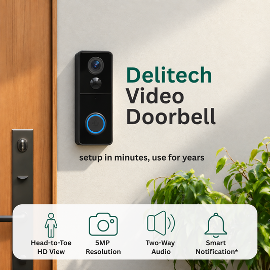 Delitech Smart Wireless Video Doorbell Pro (5MP)