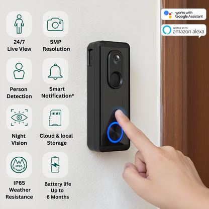 Delitech Smart Wireless Video Doorbell Pro (5MP)