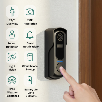 Delitech Smart Wireless Video Doorbell (2MP)