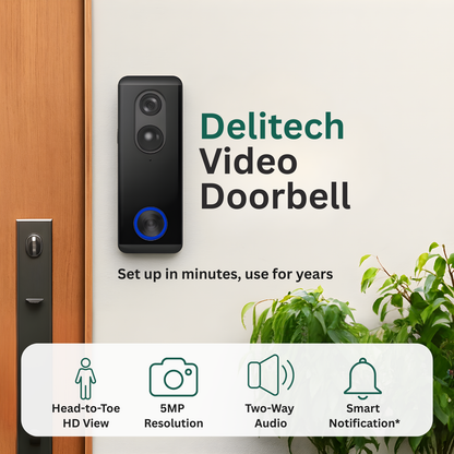 Delitech Smart Wireless Video Doorbell Pro (5MP)