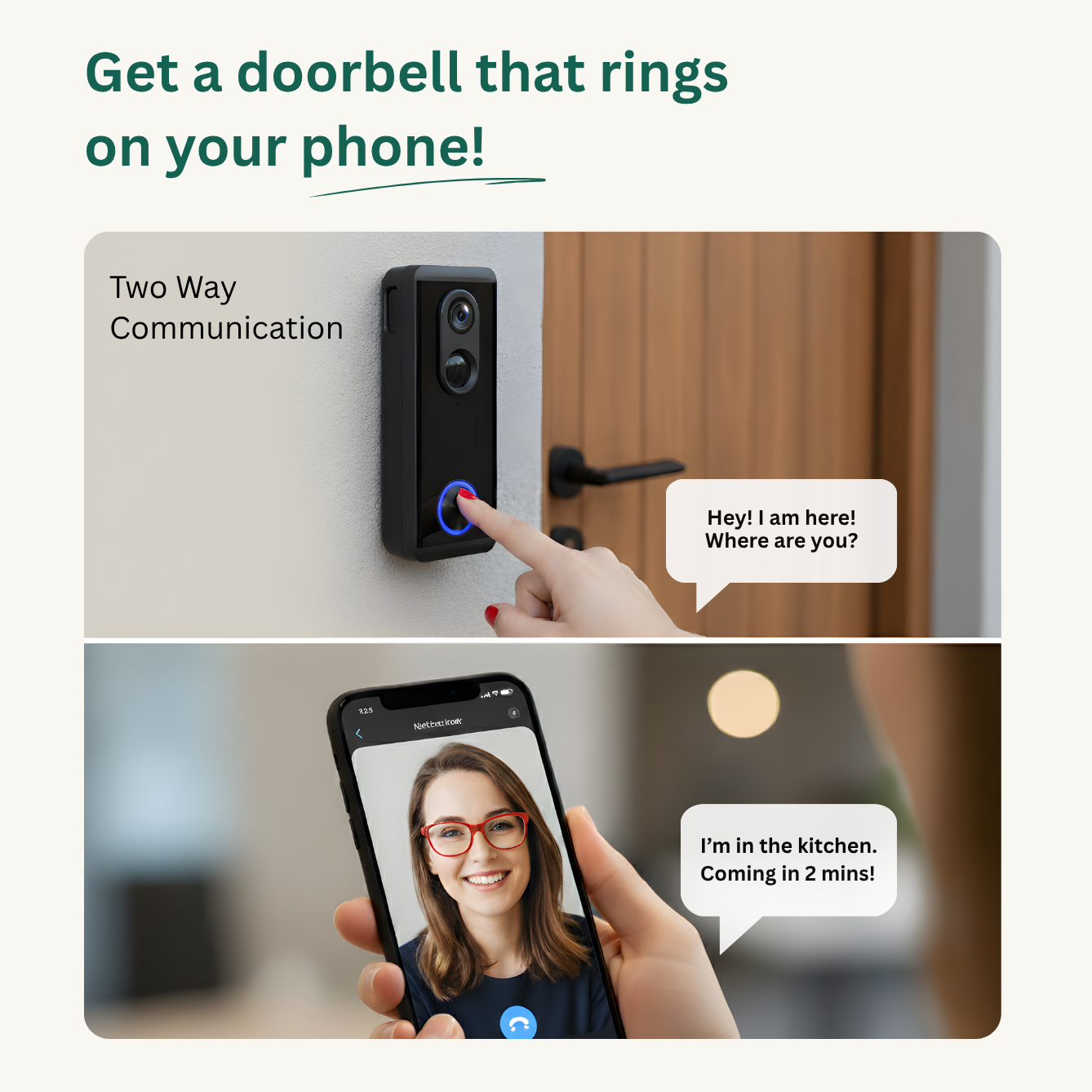 Delitech Smart Wireless Video Doorbell Pro (5MP)