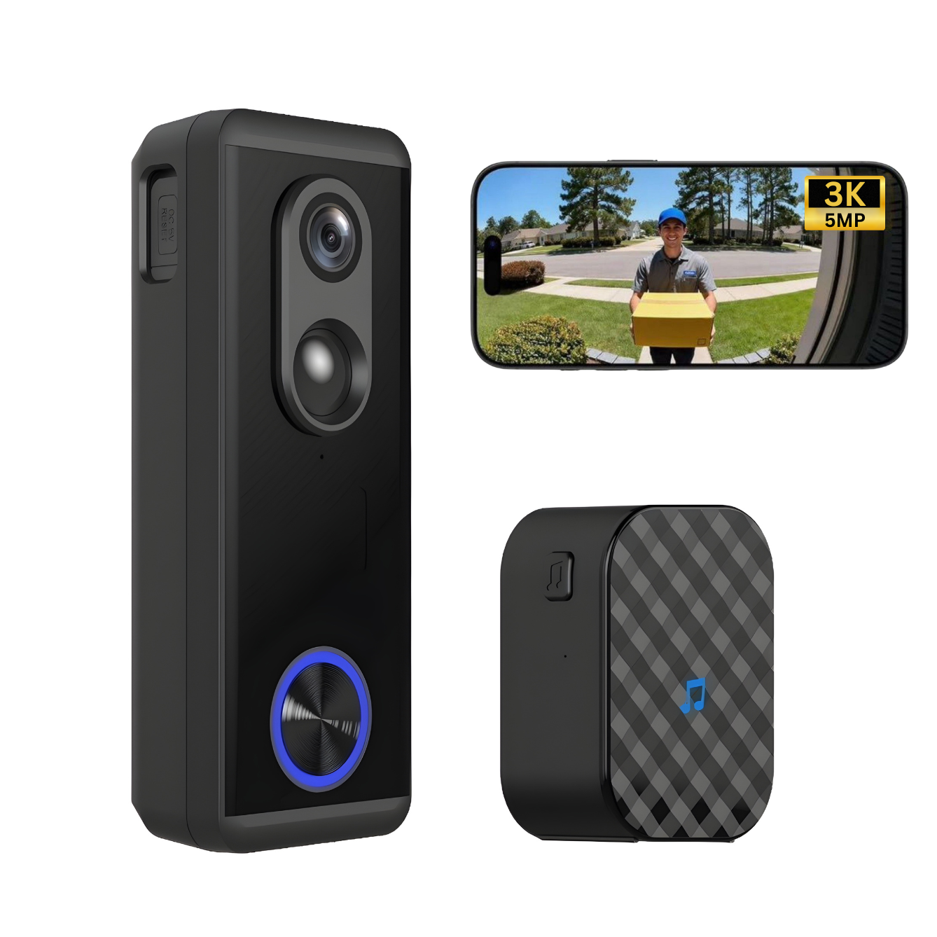 Delitech Smart Wireless Video Doorbell Pro (5MP)