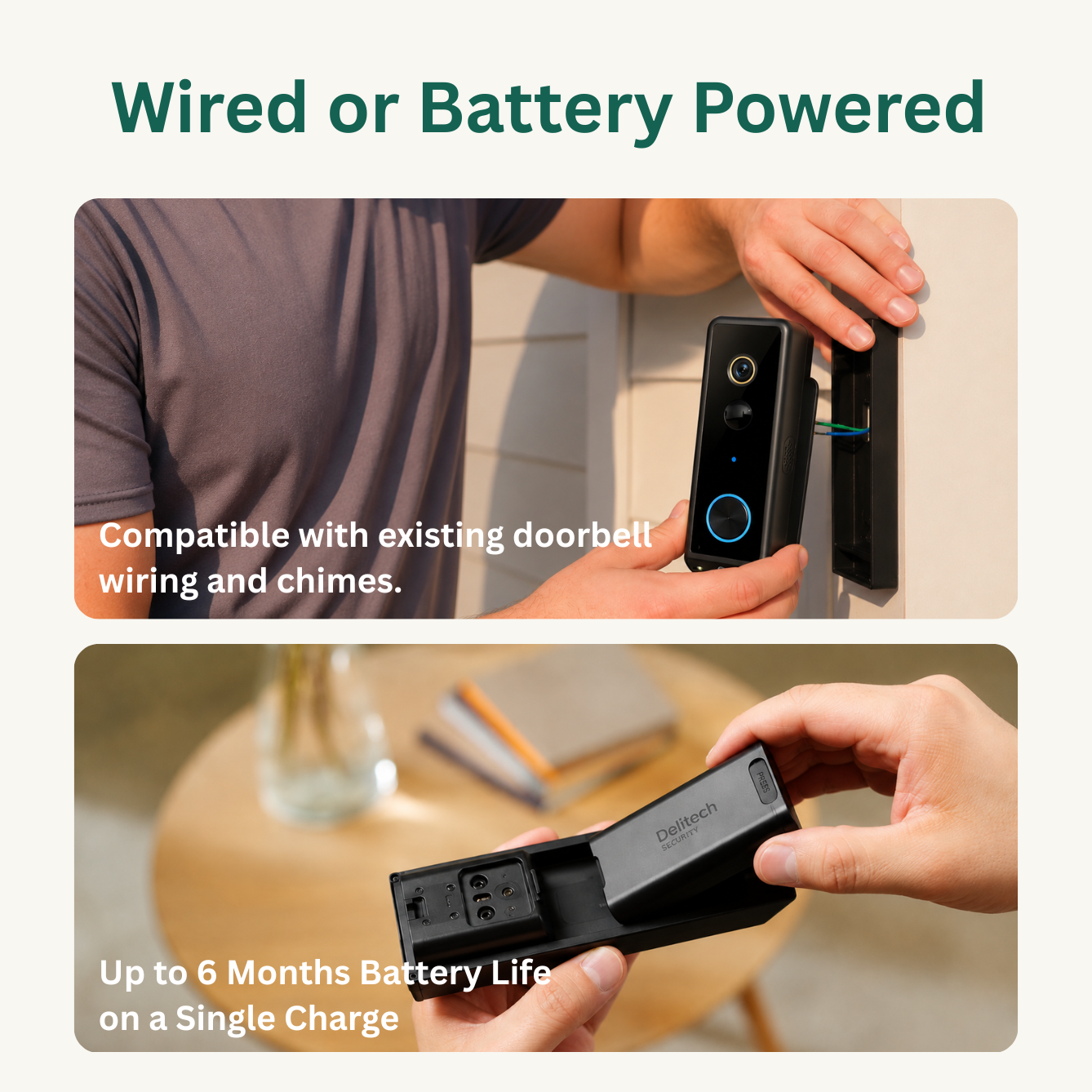 Delitech Smart Wireless Video Doorbell (5MP)