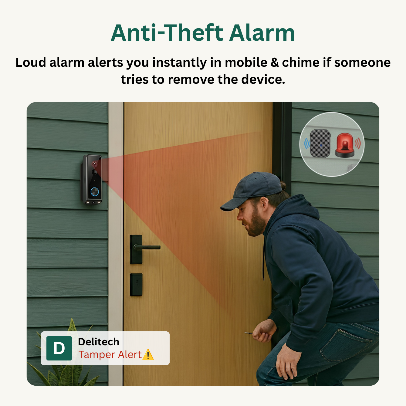 Delitech Smart Wireless Video Doorbell (5MP)